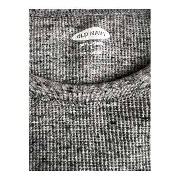 Old Navy Long Sleeve Thermal Gray Mens w White Stripe On Sleeves Mens Large - Picture 2 of 5